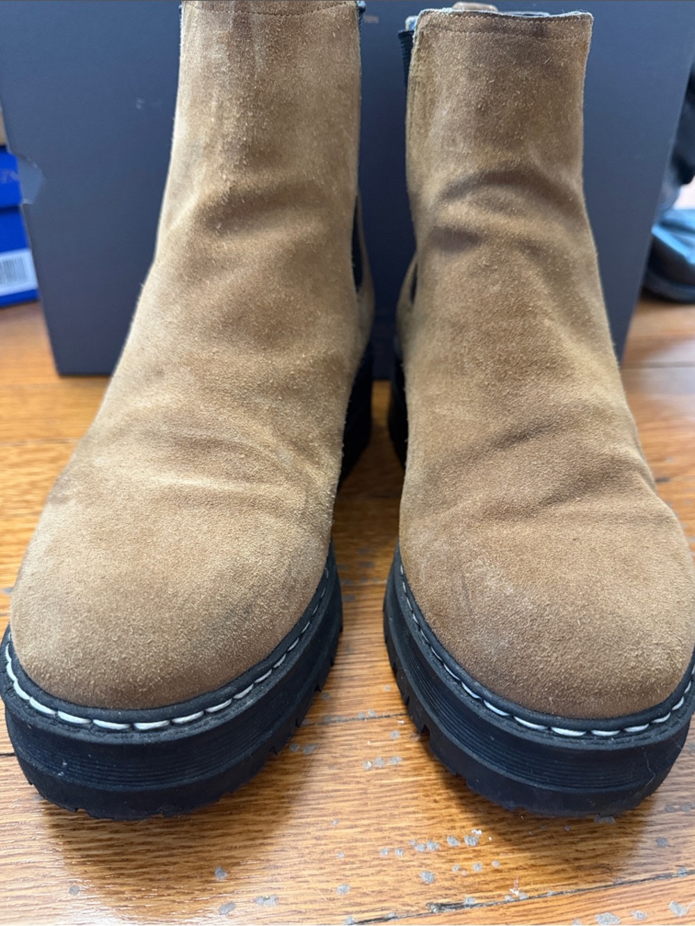 Marc Fisher Suede Tan Padmia lug sole Boots